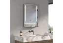 AQUABATOS Badspiegel mit LED-Beleuchtung & Ablage, Schwarz, Modern Bild 1
