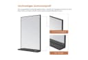 AQUALAVOS Badspiegel mit Ablage Aluminiumrahmen Schwarz matt Bild 4