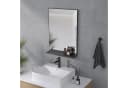 AQUABATOS Badspiegel Wandspiegel mit Ablage Badezimmer Spiegel Bad Hängespiegel Schwarz Bild 3