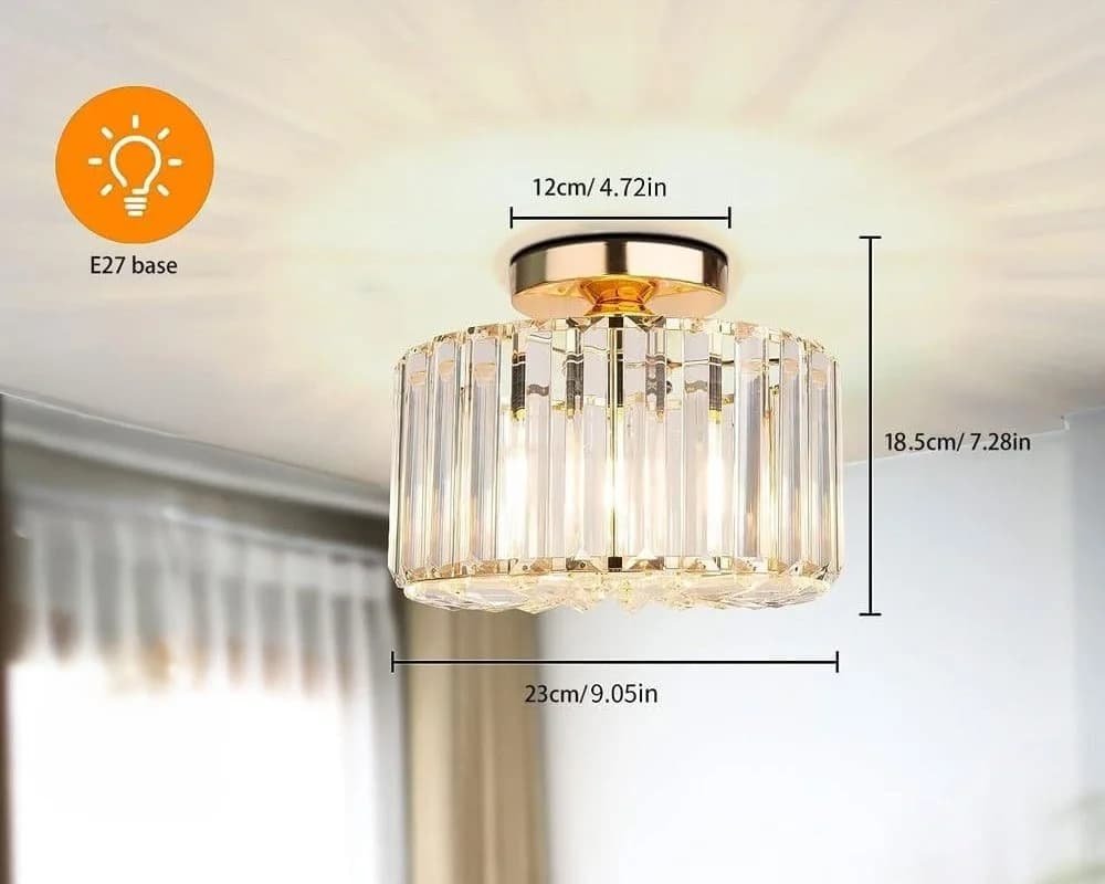Riserva Kristall Deckenlampe E27 Gold