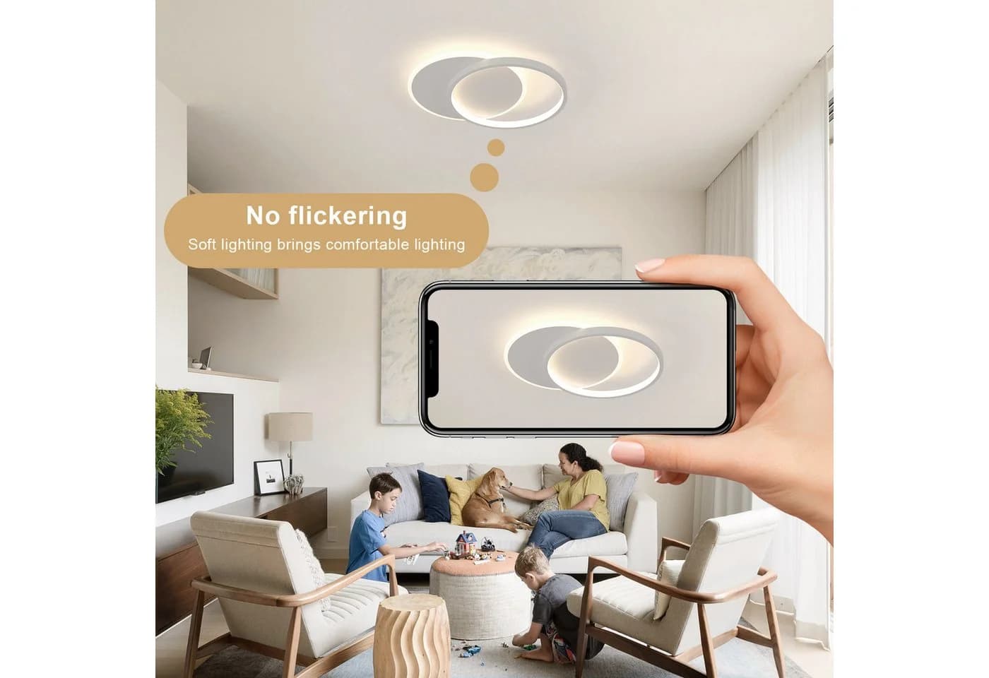 Riserva LED Deckenleuchte dimmbar 32W Weiß mit Fernbedienung - Bild 3