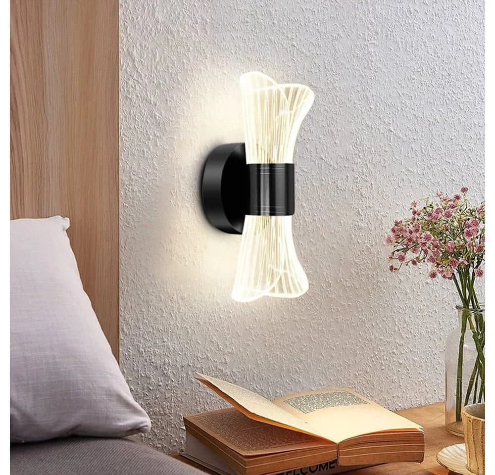 Riserva LED Wandleuchte Schwarz Acryl 12W Augenschutz - Bild 4