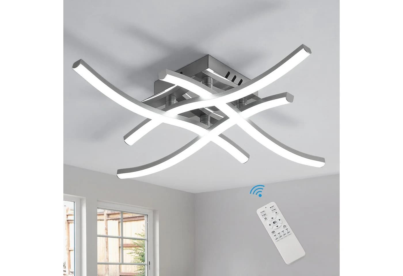 Riserva LED Deckenleuchte 28W dimmbar Silber Fernbedienung - Bild 3