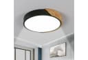 Riserva Deckenleuchte LED Schwarz 24W 6500K Rund Holzoptik Bild 3