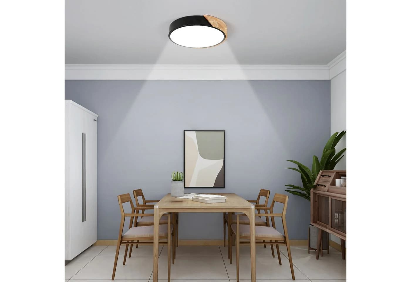 Riserva Deckenleuchte LED Schwarz 24W 6500K Rund Holzoptik - Bild 4