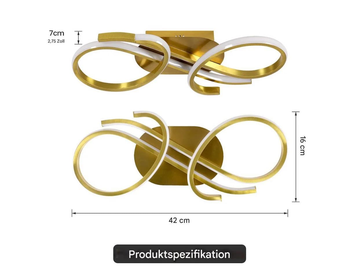 Riserva LED Deckenleuchte 36W Gold