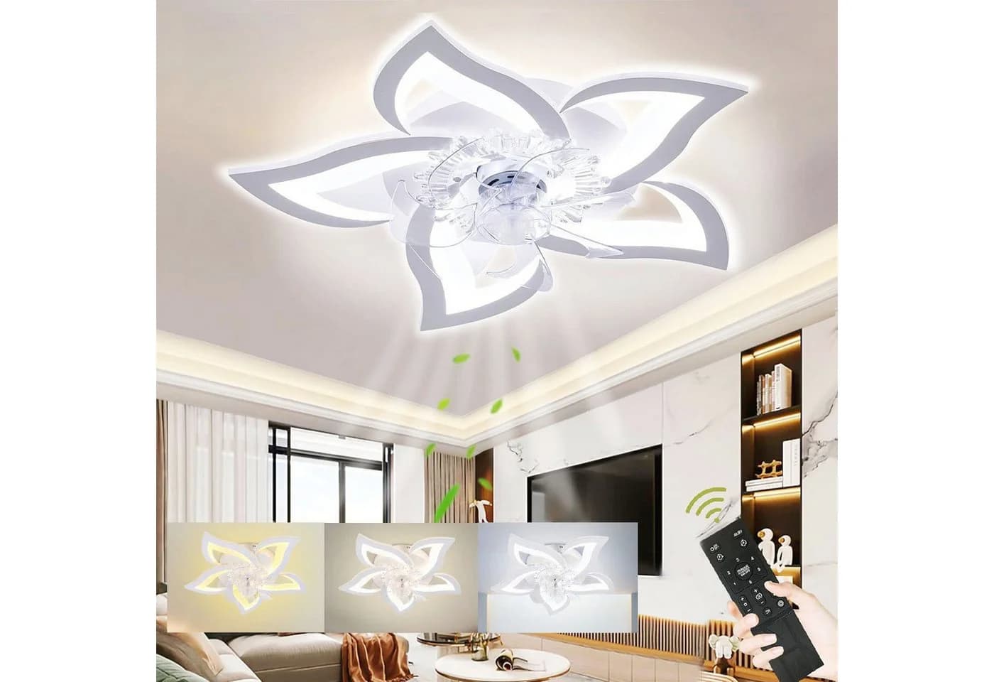 oyajia LED Deckenleuchte 75W Moderne LED-Deckenleuchte mit Lüfter - Bild 2