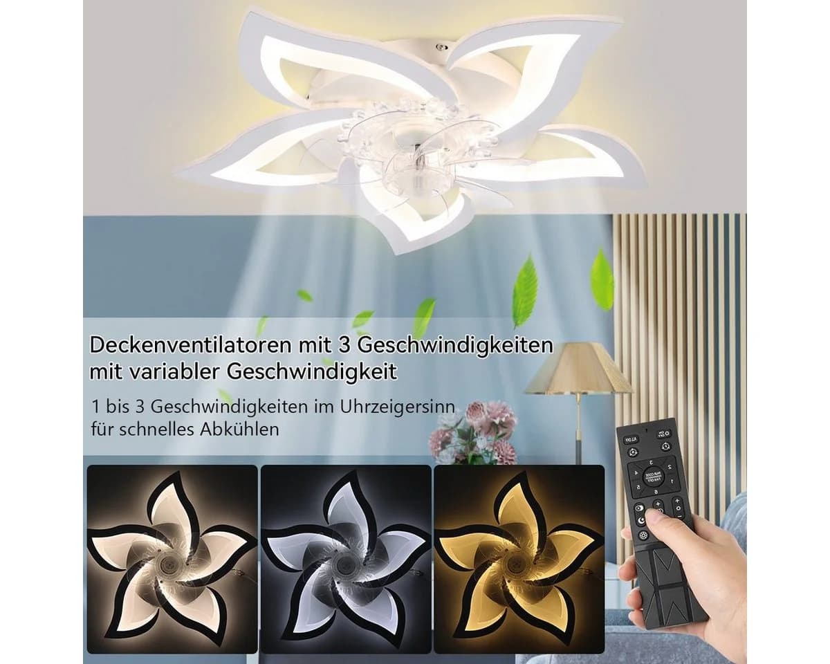 oyajia LED Deckenleuchte 75W Moderne LED-Deckenleuchte mit Lüfter - Bild 4