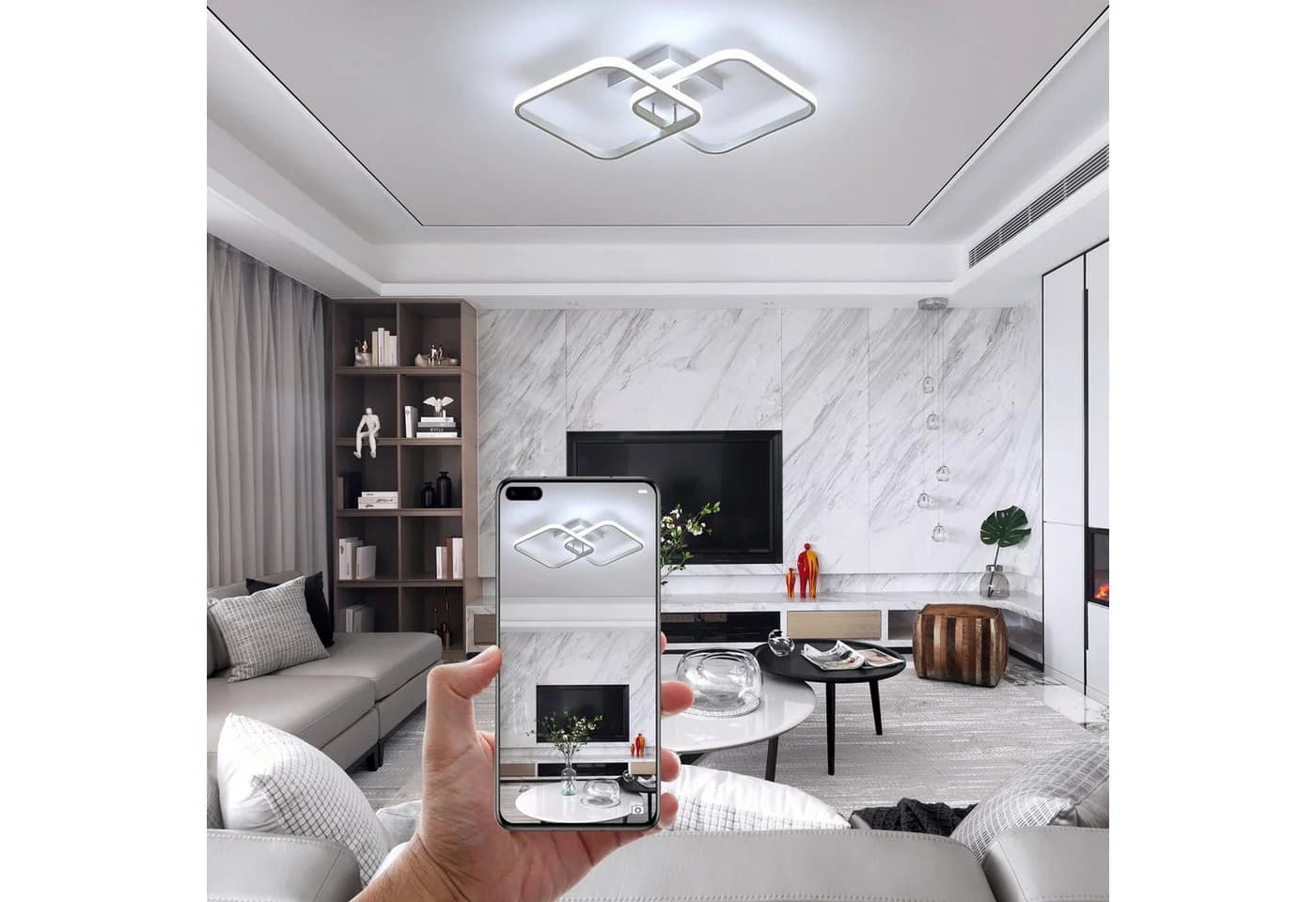 Riserva LED Deckenleuchte dimmbar 50W Fernbedienung Weiß - Bild 5