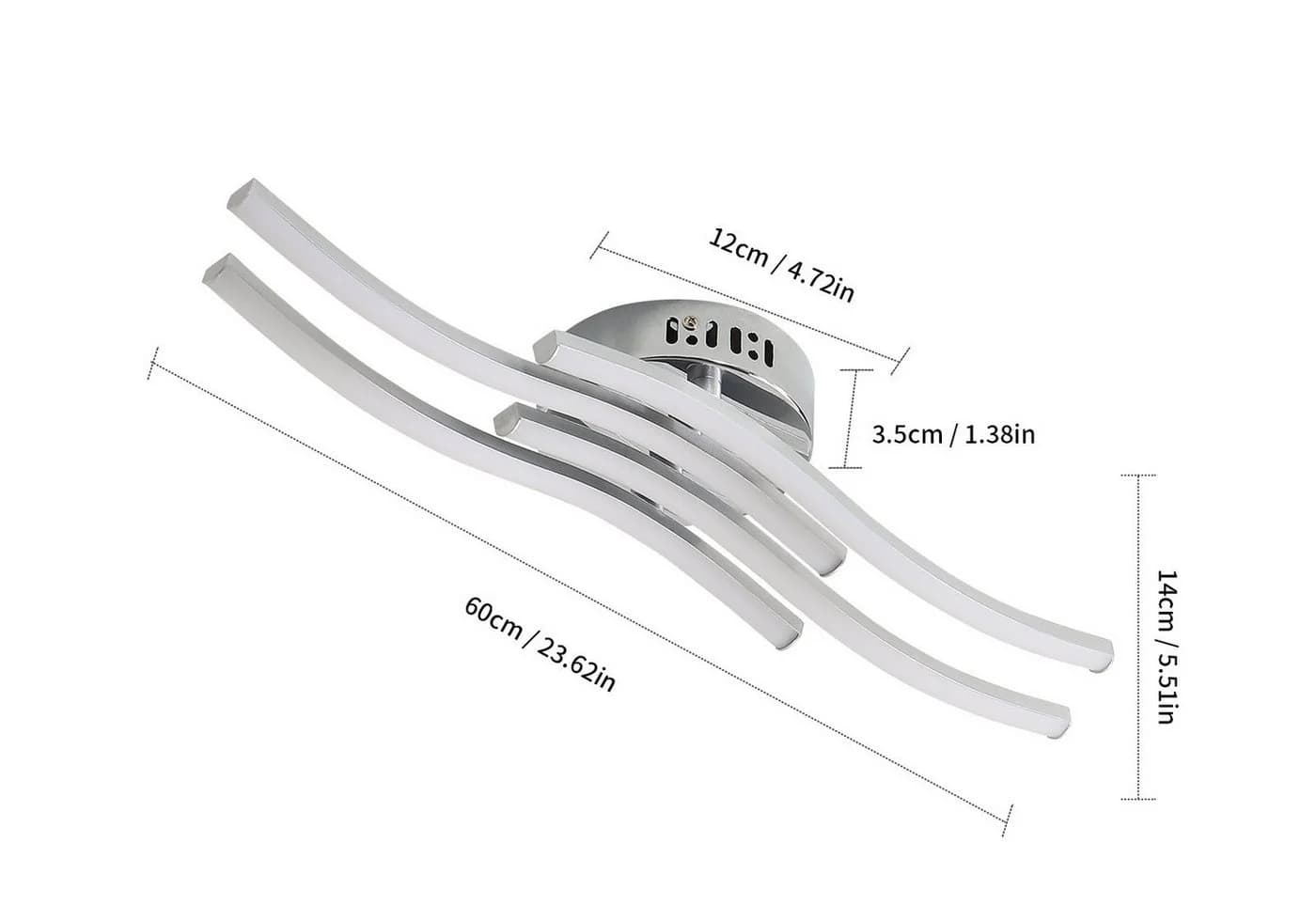Riserva LED Deckenleuchte Silber 24W 4000K Modern