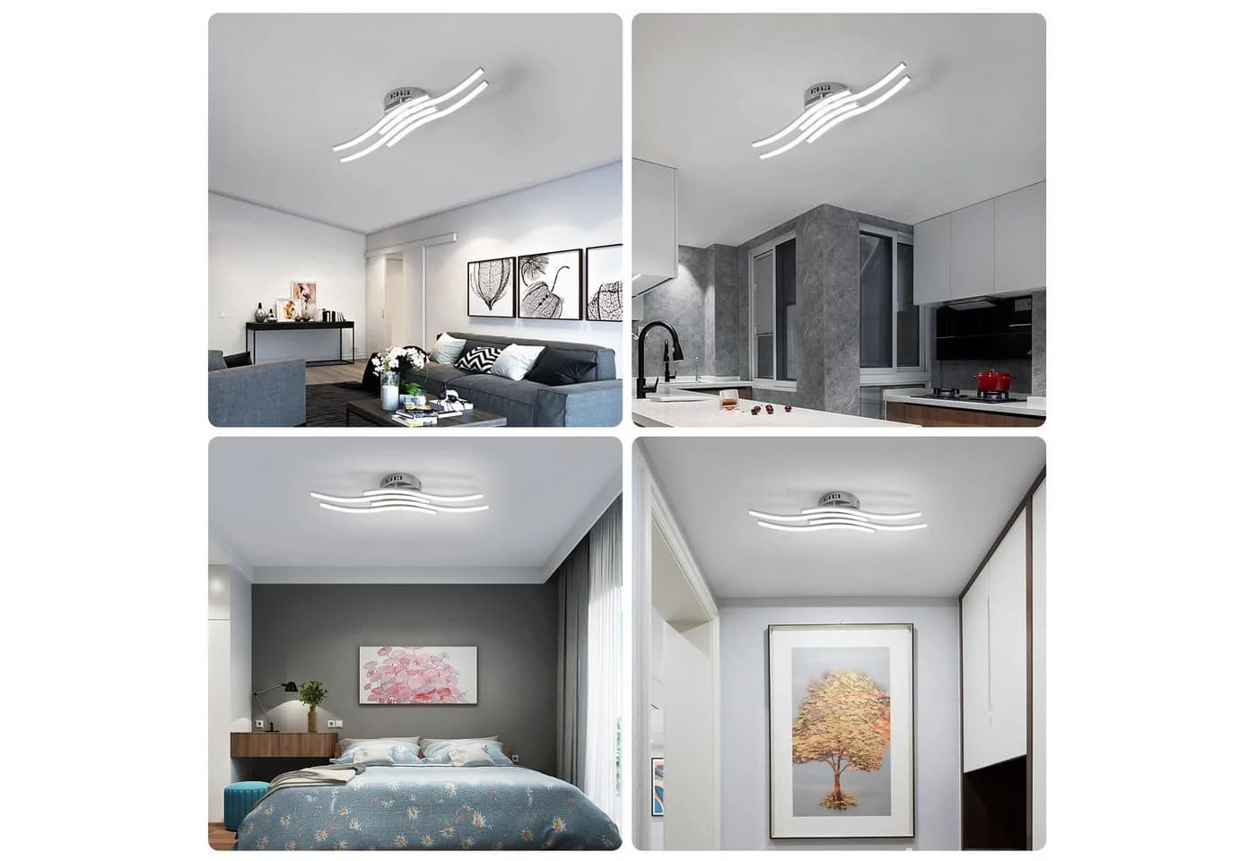 Riserva LED Deckenleuchte Silber 24W 4000K Modern - Bild 5