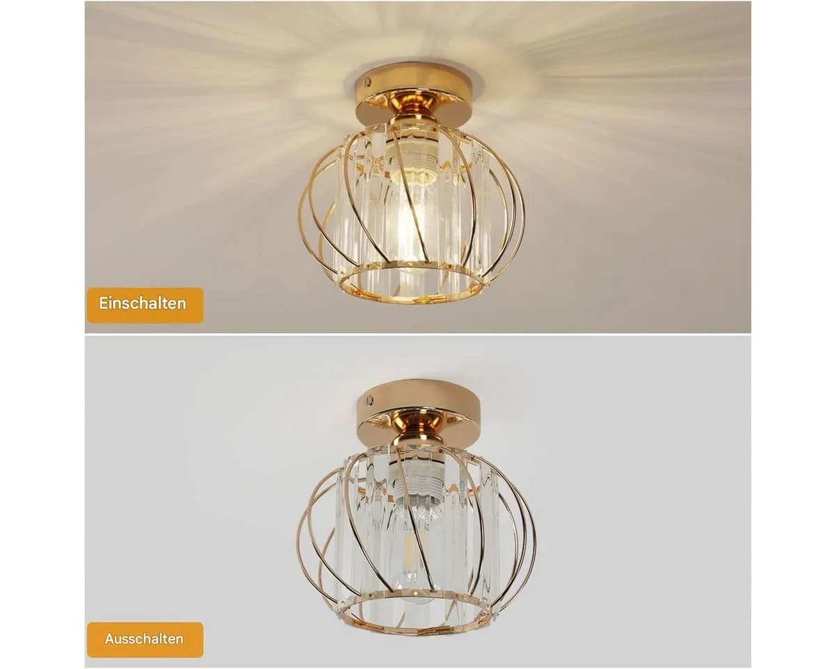 Riserva Kristall Deckenlampe Schwarz/Gold E27 - Bild 4