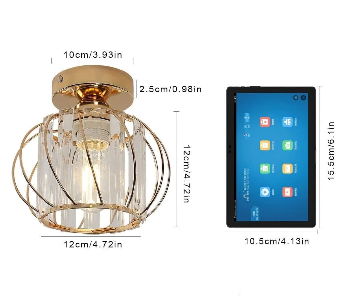 Riserva Kristall Deckenlampe Schwarz/Gold E27 - Bild 5