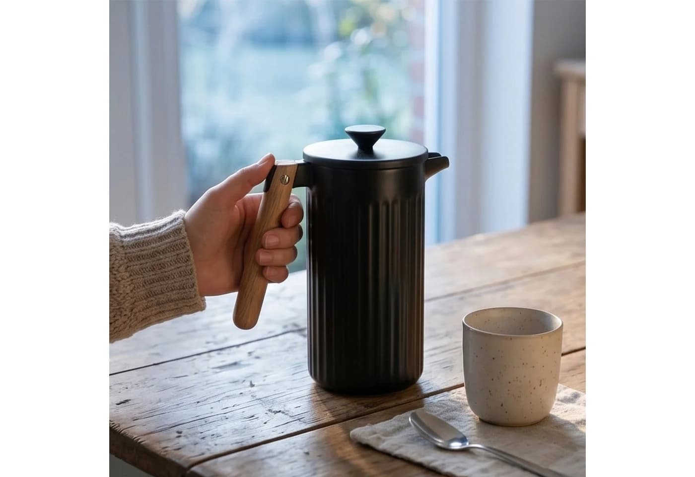Bodum DOURO Kaffeebereiter Schwarz Porzellan French Press 1,0L - Bild 3