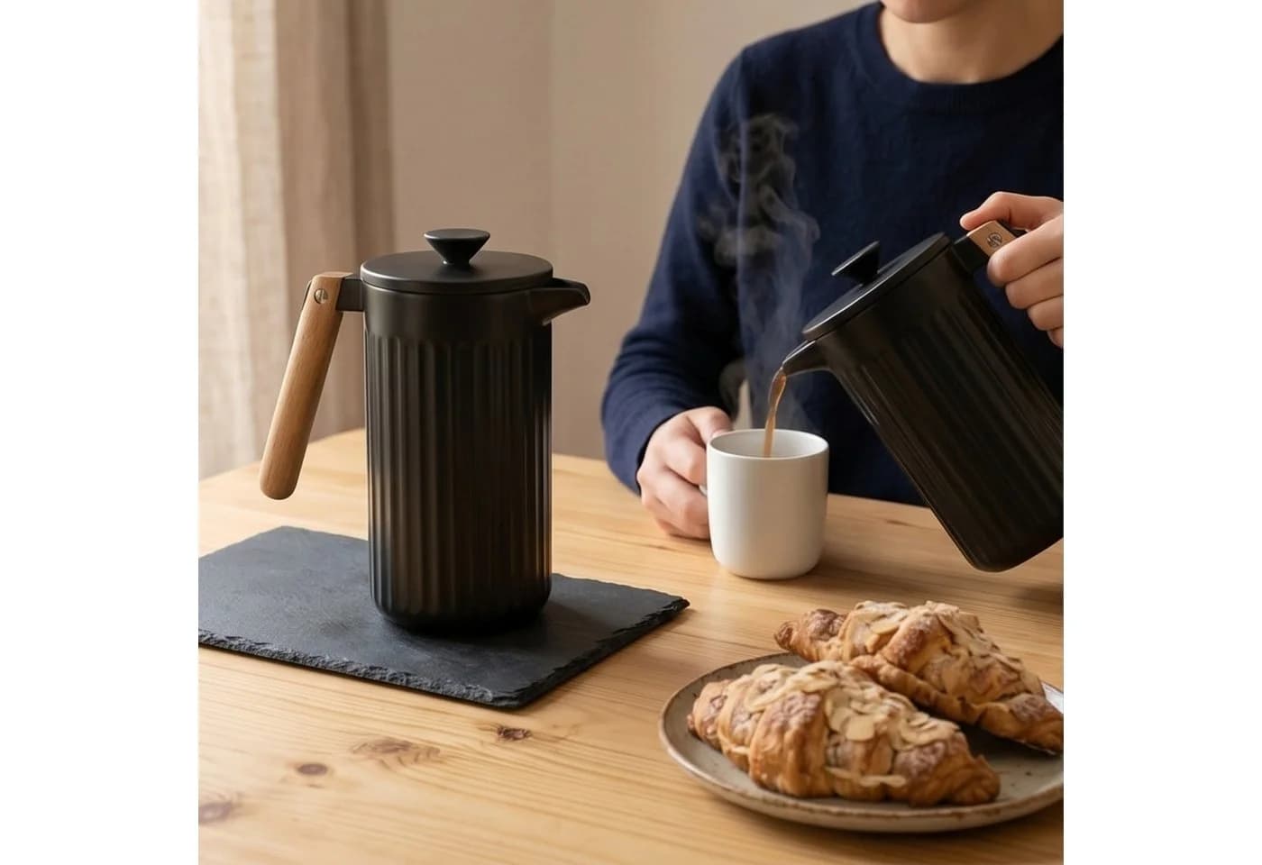 Bodum DOURO Kaffeebereiter Schwarz Porzellan French Press 1,0L - Bild 5