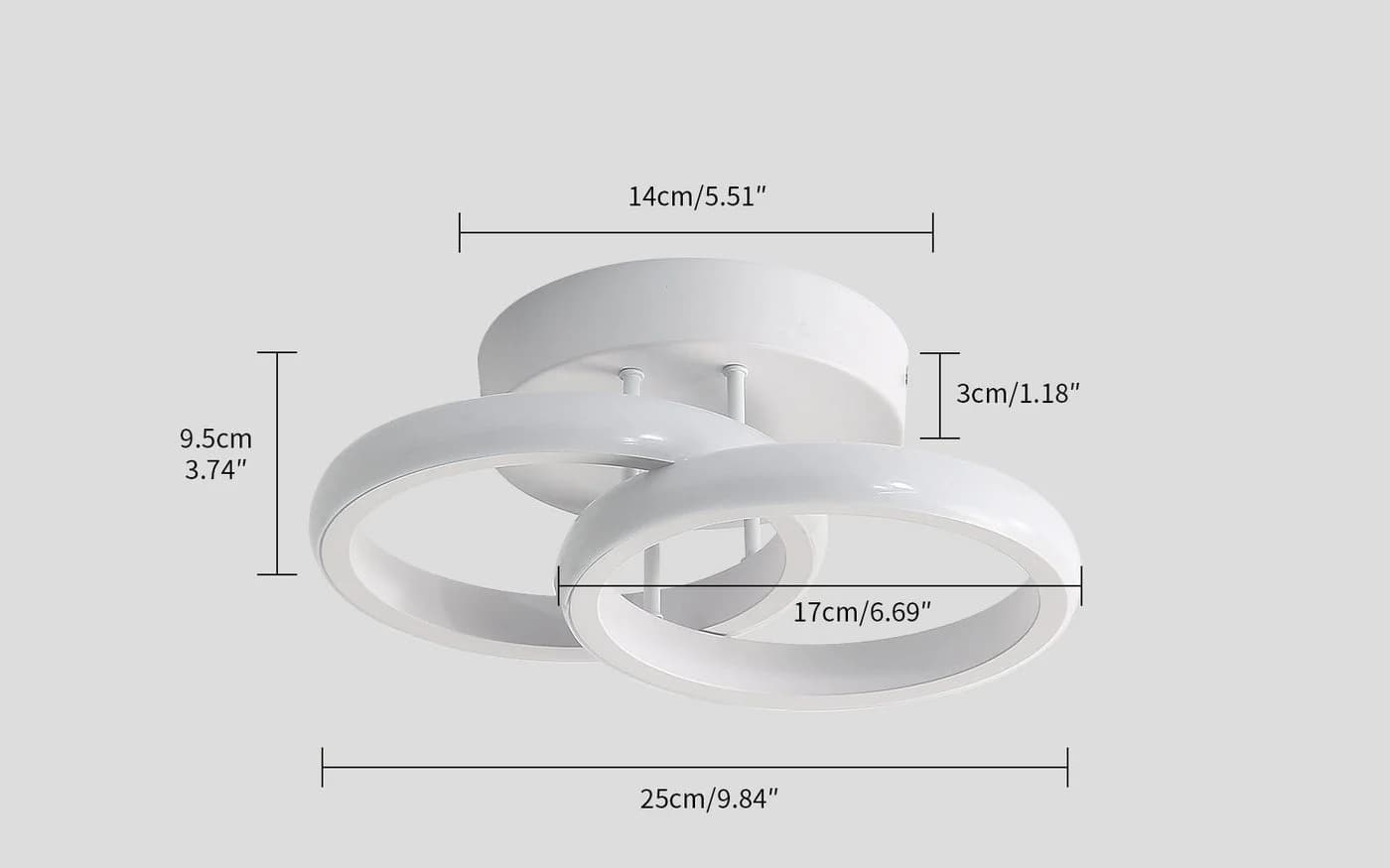 Riserva Dekolicht LED Deckenleuchte Weiß 22W Augenschutzdesign