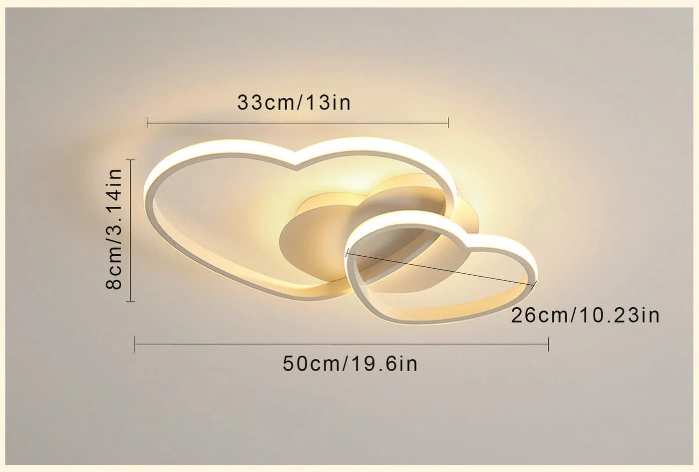 Riserva LED Herzförmige Deckenleuchte 39W/64W Weiß