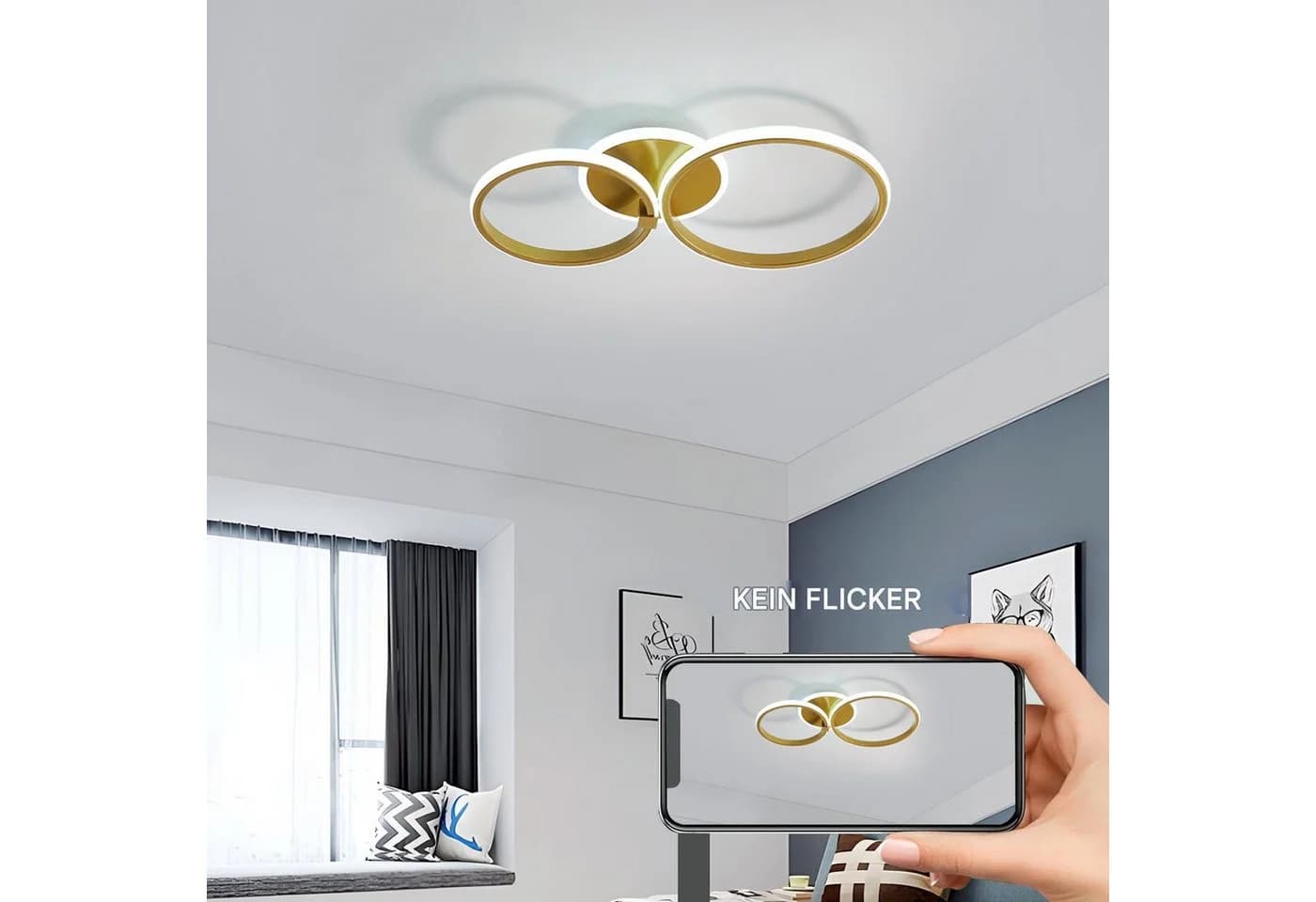 Riserva Deckenleuchte Goldene LED Deckenlampe mit Farbtemperaturwahl - Bild 3