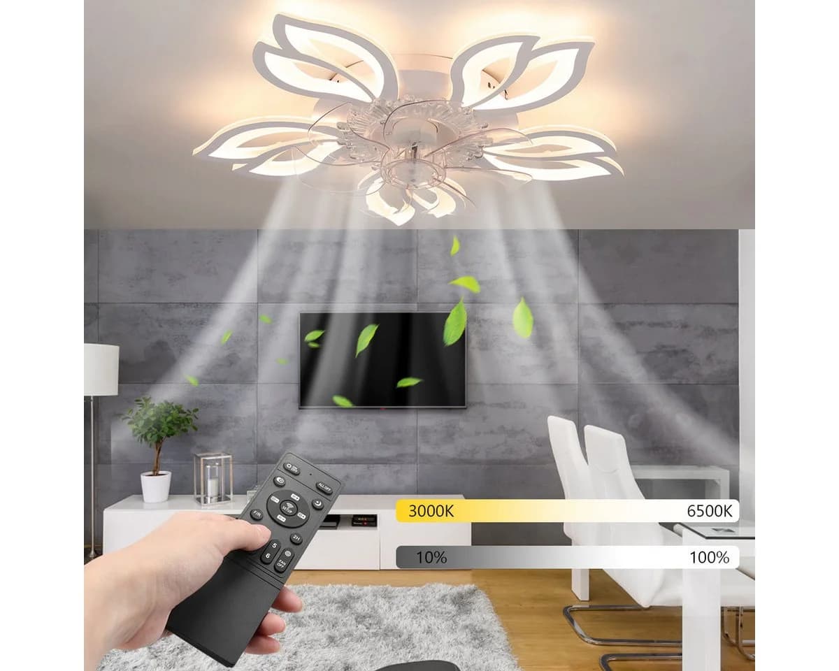 oyajia Deckenleuchte mit Ventilator 85W LED Dimmbar Fernbedienung - Bild 2