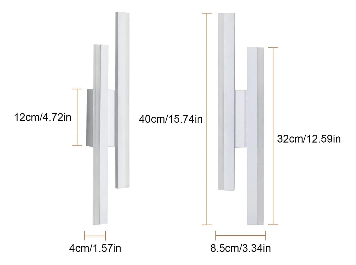 Riserva LED Wandstrahler Einfache LED Lampe, dekorative Acryllampe, 16W warmes Licht 3000K, energiesparend, für Flure, Gänge