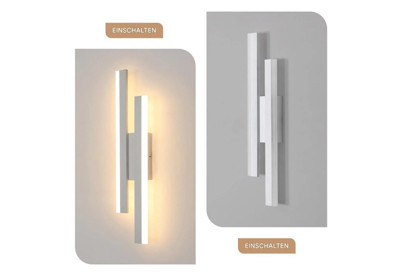 Riserva LED Wandstrahler Einfache LED Lampe, dekorative Acryllampe, 16W warmes Licht 3000K, energiesparend, für Flure, Gänge - Bild 2