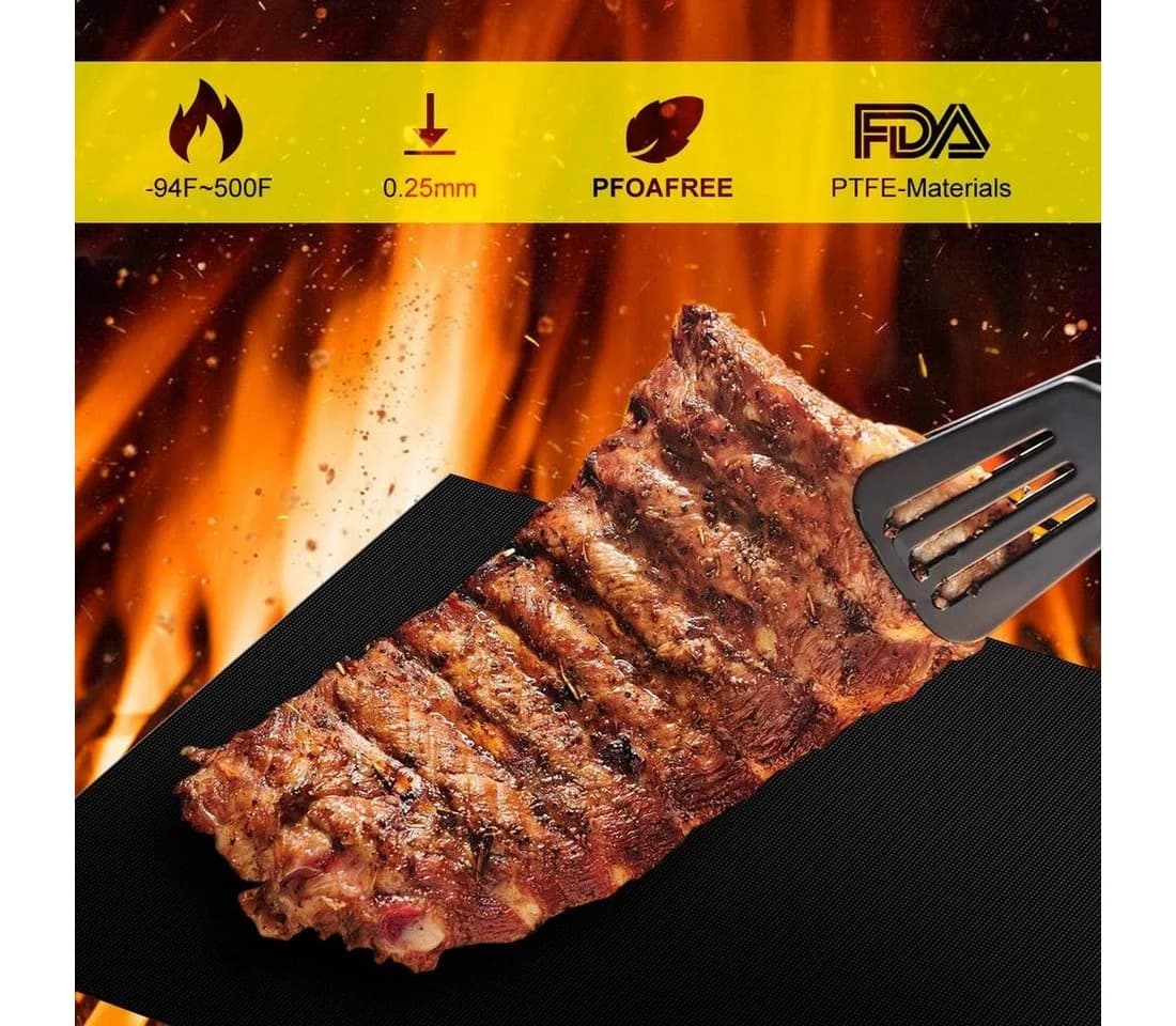 EXTSUD Grillmatten Set 5-tlg. Schwarz Antihaft Grillmatte - Bild 4