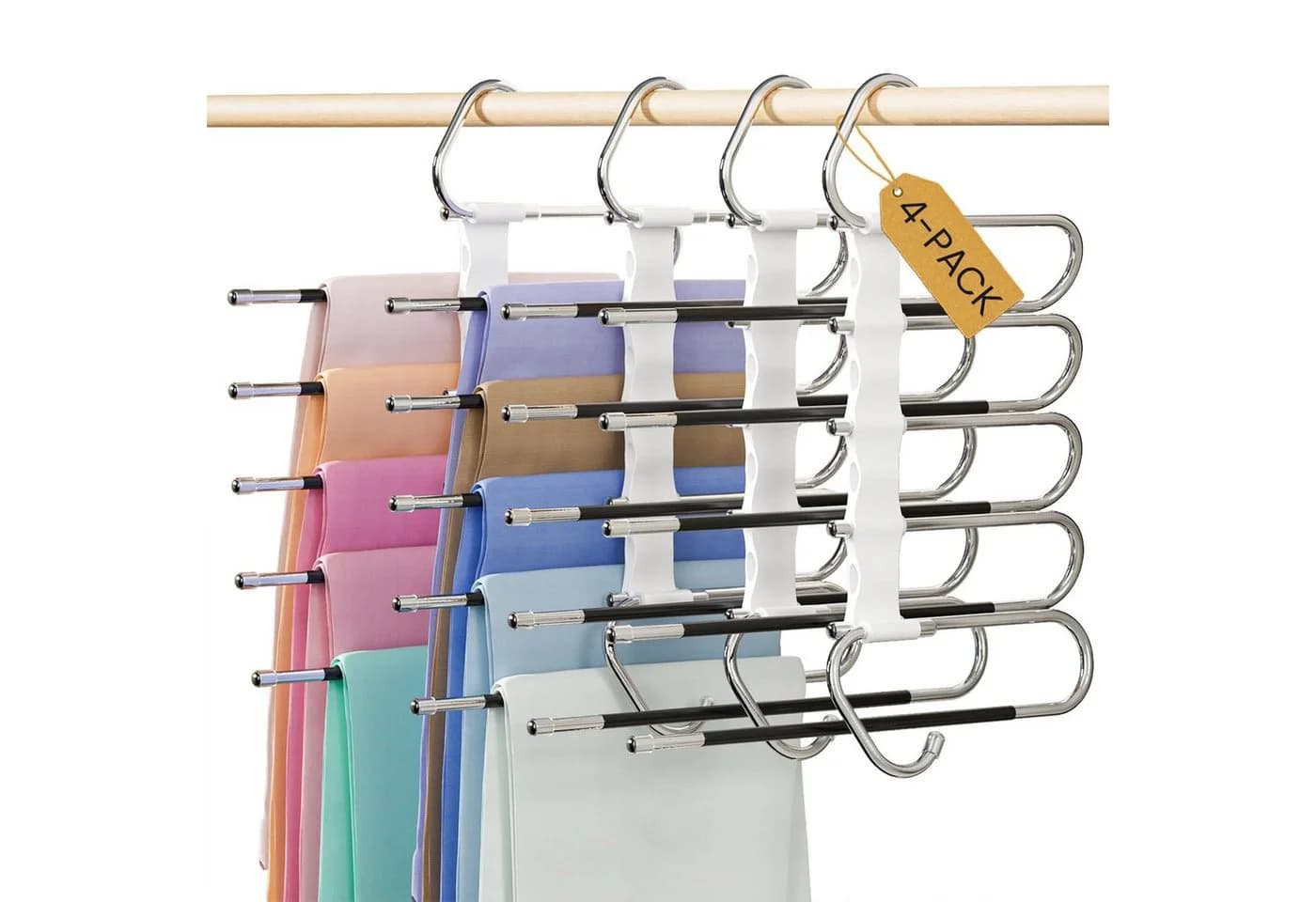 AIMAX Mehrfach-Kleiderbügel 4er Set Silber Faltbar - Bild 2