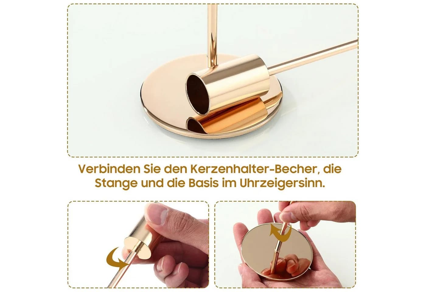 SURFOU Kerzenständer 6er-Set Metall Vintage Schwarz/Gold