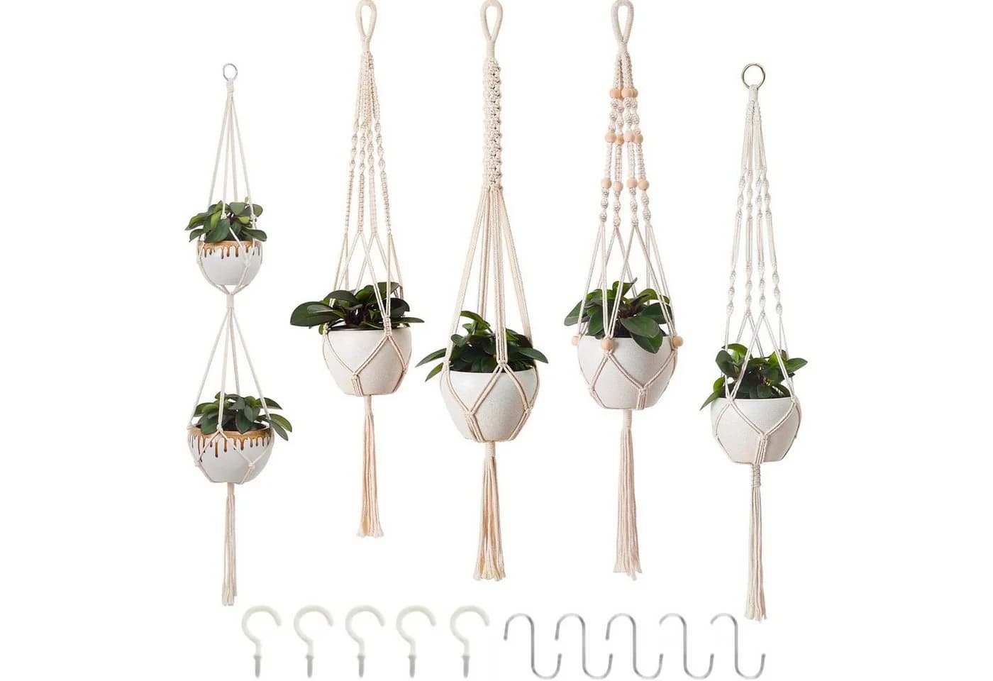 AIMAX Blumenampel Makramee 5er Set Beige - Bild 2