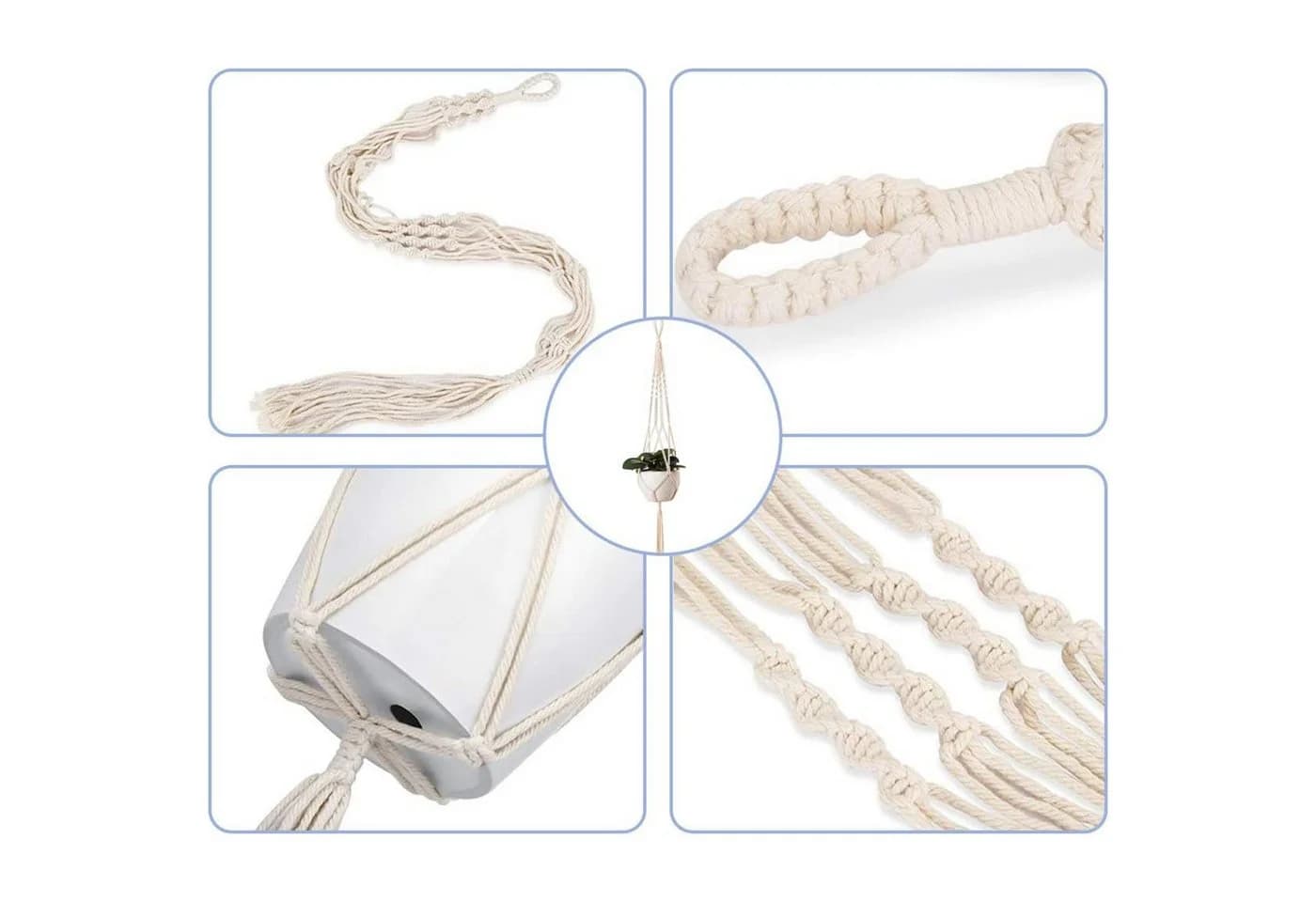 AIMAX Blumenampel Makramee 5er Set Beige - Bild 3