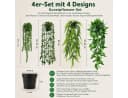 AIMAX 4er Set Künstliche Hängepflanzen Grün Eukalyptus Efeutute Bild 4