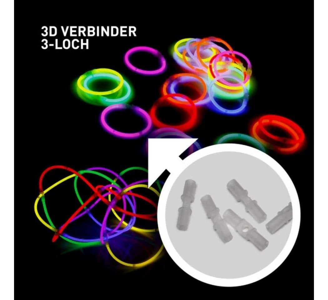 Montegoni Knicklicht-Set 50 Stk. Mehrfarbige Glow Sticks - Bild 3