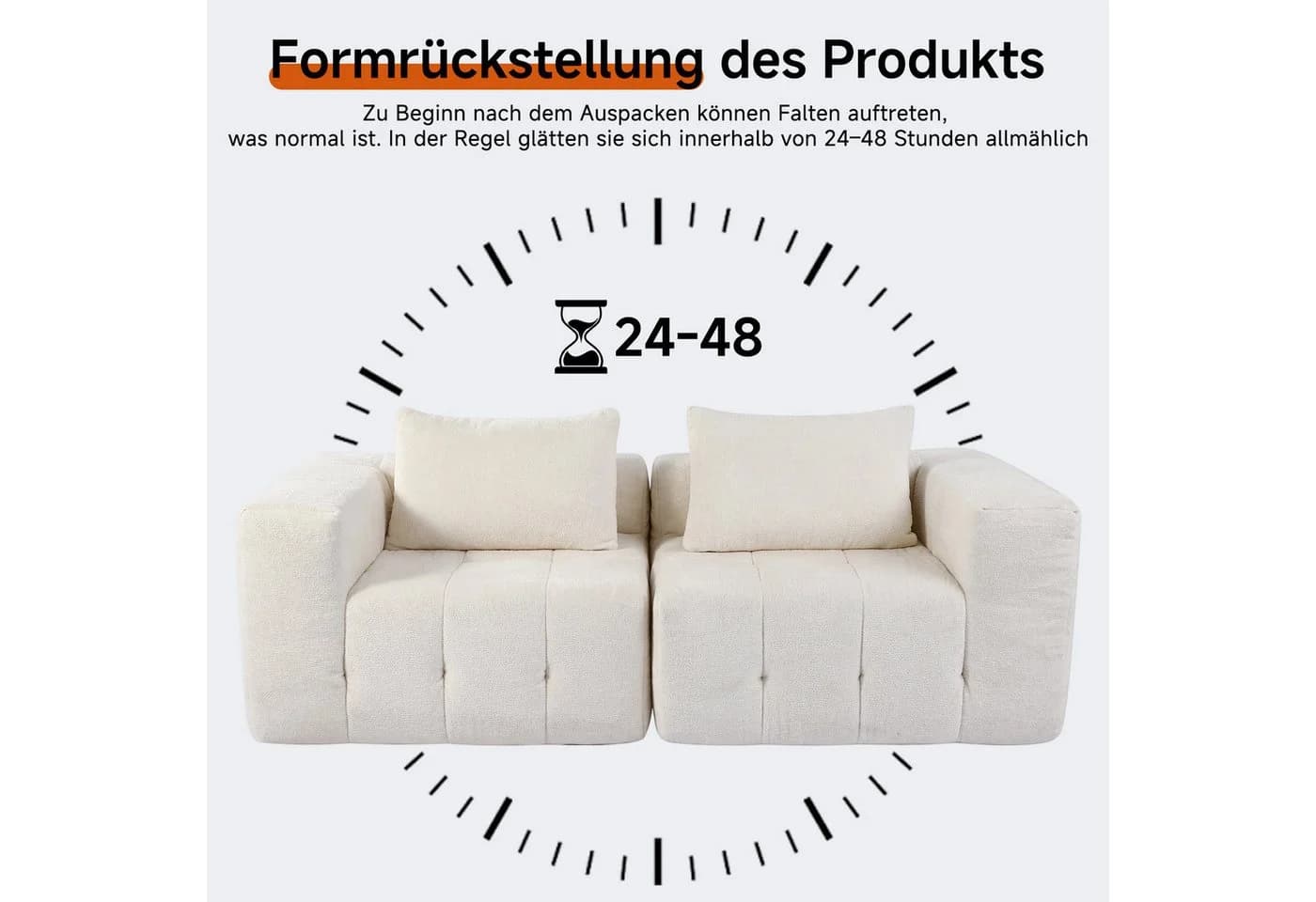 HomeMiYN Ecksofa 210cm L-Form 2-3 Sitzer Modular mit Schlaffunktion - Bild 5
