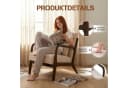 HomeMiYN Ohrensessel Relaxsessel Braun Vliesstoff Holzrahmen Bild 1
