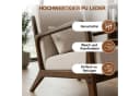 HomeMiYN Ohrensessel Relaxsessel Braun Vliesstoff Holzrahmen Bild 4