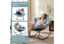 HomeMiYN Schaukelsessel Gepolstert Relaxstuhl Stahlrahmen PVC-Rattan Bild 1