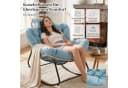 HomeMiYN Schaukelsessel Gepolstert Relaxstuhl Stahlrahmen PVC-Rattan Bild 3
