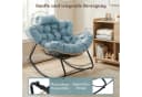 HomeMiYN Schaukelsessel Gepolstert Relaxstuhl Stahlrahmen PVC-Rattan Bild 4