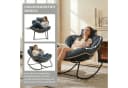 HomeMiYN Schaukelsessel Gepolsterter Relaxstuhl Grau PVC-Rattan Bild 1