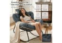 HomeMiYN Schaukelsessel Gepolsterter Relaxstuhl Grau PVC-Rattan Bild 3