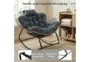 HomeMiYN Schaukelsessel Gepolsterter Relaxstuhl Grau PVC-Rattan Bild 4