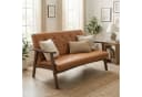 HomeMiYN Ohrensessel 2-Sitzer PU-Leder Karamell Bild 2