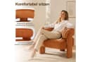 HomeMiYN Ohrensessel Bequemer Samtsessel Orange für Wohnzimmer Schlafzimmer Bild 1