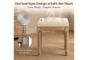 HomeMiYN Sitzhocker Schminkhocker Beige Leinen Holz Bild 5