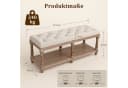 HomeMiYN Sitzbank Leinenoptik Beige Stauraum Massivholz Bild 5