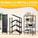 HomeMiYN Mehrzweckregal Klappregal mit Rollen Bücher Küchenregal Platzsparend Retro-Braun Bild 4
