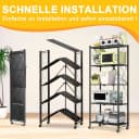 HomeMiYN Mehrzweckregal Klappregal mit Rollen Bücher Küchenregal Retro-Braun Bild 4