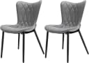 HomeMiYN Esszimmerstuhl Grau Kunstleder 2er Set Bild 2
