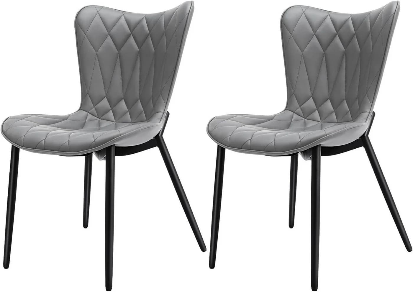 HomeMiYN Esszimmerstuhl Grau Kunstleder 2er Set - Bild 2