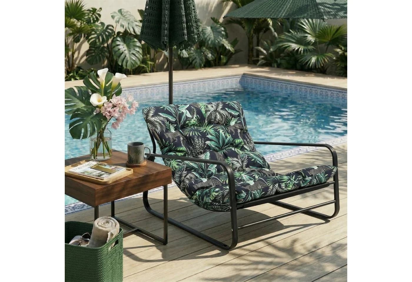 HomeMiYN Loungesessel 2er Set mit Wendekissen Grün - Bild 2